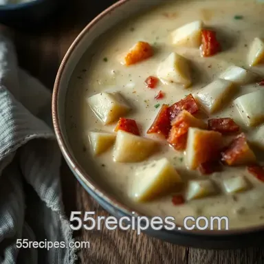 Classic New England Clam Chowder Recipe: A Hearty Coastal Delight Recipe Card