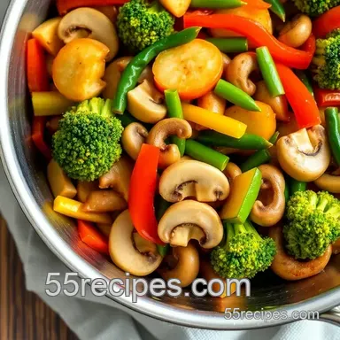 Colorful Veggie Stir-Fry in a Stir Fry Pan presentation