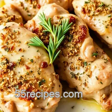 Herb-Crusted Roasted Chicken Thighs with Vegetable Medley presentation