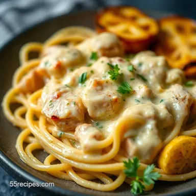 Easy Chicken Carbonara: Weeknight Creamy Delight! Recipe Card