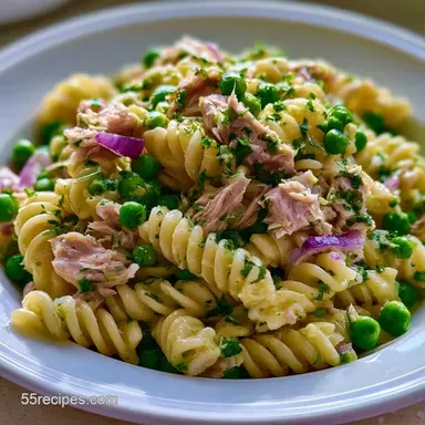 Creamy Cold Tuna Pasta Salad Meal Prep Recipe Card