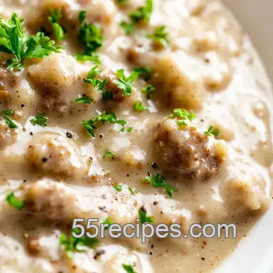 Creamy & Dreamy Southern Sausage Gravy presentation