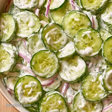 German Cucumber Salad with Sour Cream