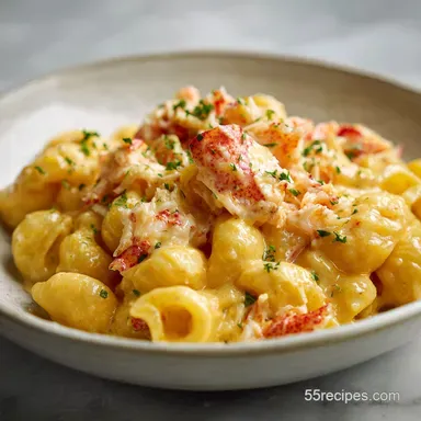 Lobster Mac and Cheese Recipe with Creamy White Cheddar for 6 Recipe Card