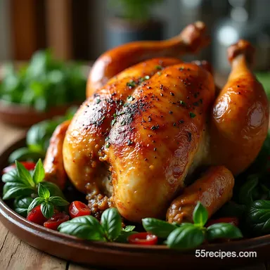 The Best Baked Whole Chicken Recipe for Crispy Skin Recipe Card