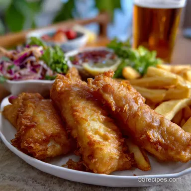 Fish and Chips: Ultra-Crispy Beer-Battered Cod Recipe Recipe Card