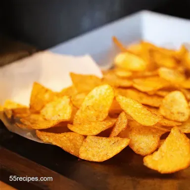 Crispy Baked Chips A Healthier Chip Shop Treat Recipe Card