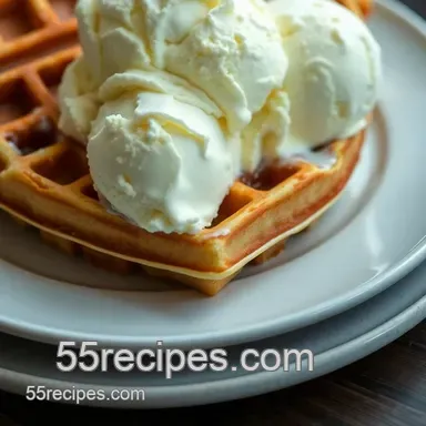 How to Make Delicious Waffles and Ice Cream: A Weekend Delight! Recipe Card