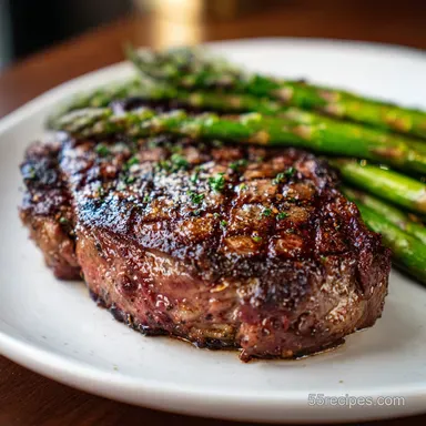 Recipe for Delmonico Steak: Pan-Seared Recipe Card