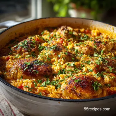Easy Casserole Recipe for Dinner with Chicken and Rice: Crispy Baked