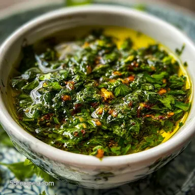 Chimichurri Recipe Easy: Ready in 20 Minutes - Herbaceous Recipe Card