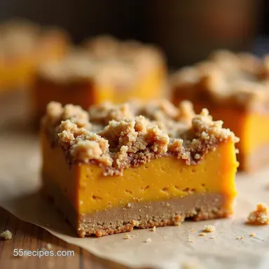 The No Fuss Canned Pumpkin Recipes Streusel Bars Recipe Card
