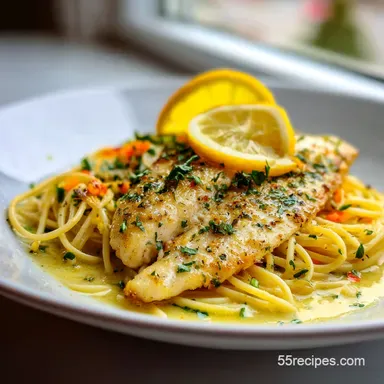 Tilapia with Spaghetti in 20 Minutes: Flaky Fish Recipe Card
