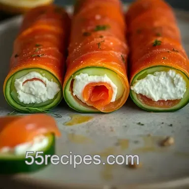 Easy & Elegant Chatelaine Smoked Salmon Roll on Cucumber Recipe Recipe Card