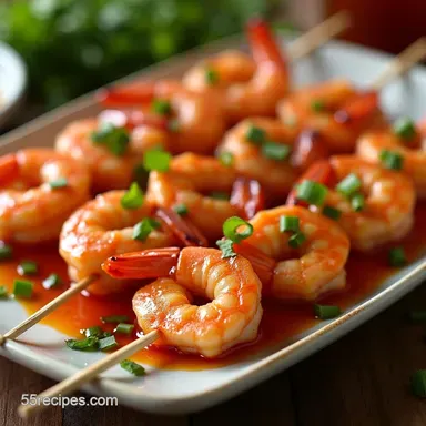 Fiery Gochujang Shrimp Skewers Easy Asian Shrimp Recipes Recipe Card