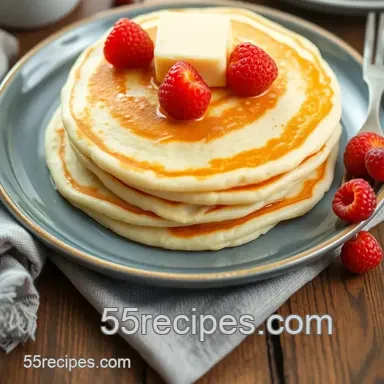 Fluffy Lactose-Free Milk Powder Pancakes presentation
