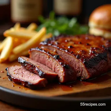 OvenSmoked brisket flat Texas BBQ Easy Recipe Recipe Card