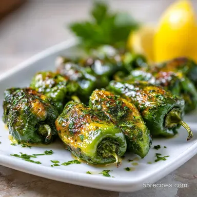 Pasilla Pepper Recipe with Garlic and Herbs for 4 Recipe Card