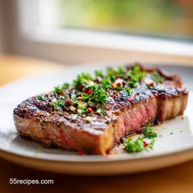Cooking Steak on Gas Grill: Medium-Rare Guide Recipe Card