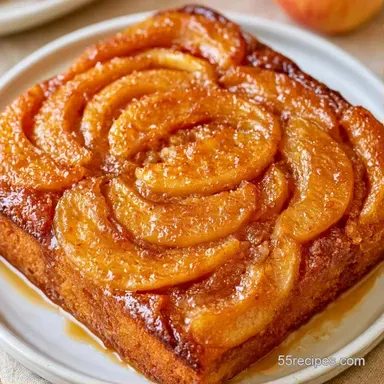 German Apple Sheet Cake for 16 Servings Recipe Card