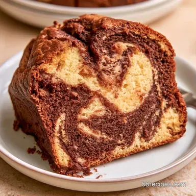 German Marble Cake for 12 Slices: Fluffy Recipe Card