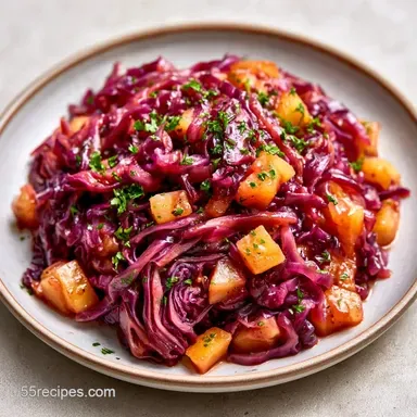 German Red Cabbage with Tart Apples Recipe Card