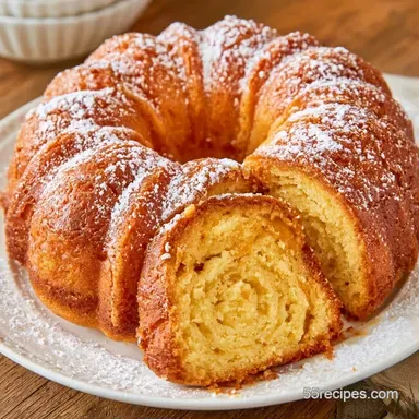 German Sour Cream Cake for 12 Slices Recipe Card