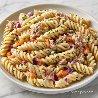Gluten Free Tuna Pasta Salad Meal Prep Recipe Card