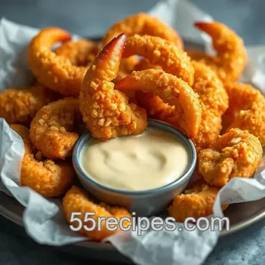 Golden Fried Crab Claws with Spicy Remoulade presentation