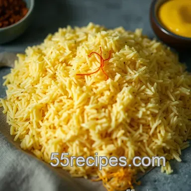 Golden Saffron Basmati Rice: A Fragrant Delight for Any Occasion Recipe Card