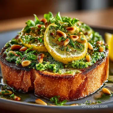 SunKissed Lemon Basil Pesto with Perfectly Toasted Pine Nuts Recipe Card