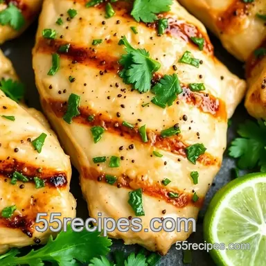 Easy & Juicy Grill Cilantro Lime Chicken - Fresh & Zesty: My Fail-Proof Herb Glazed Method Recipe Card