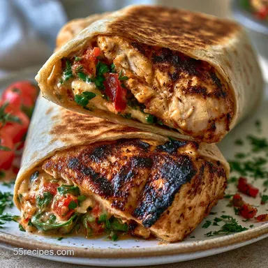 Grilled Chicken Wrap for 4 Servings Recipe Card
