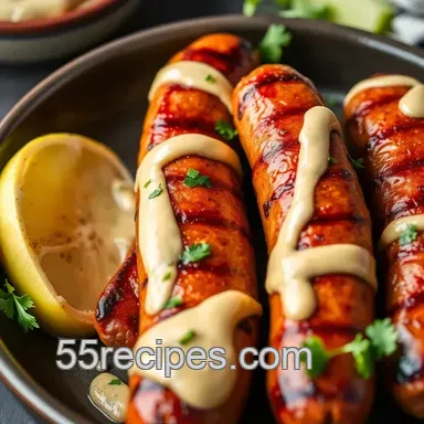 Grilled Sausages with Tasty Mayo Twist presentation