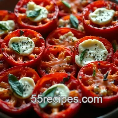 Grilled Tomatoes with Melting Cheese Delight presentation