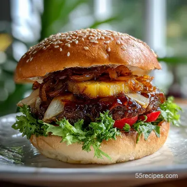 Hawaiian Burger Recipe for 4 Servings