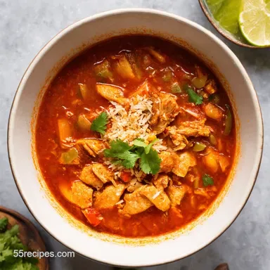 Chicken Pozole Rojo A Fiesta in a Bowl My Recipe Recipe Card