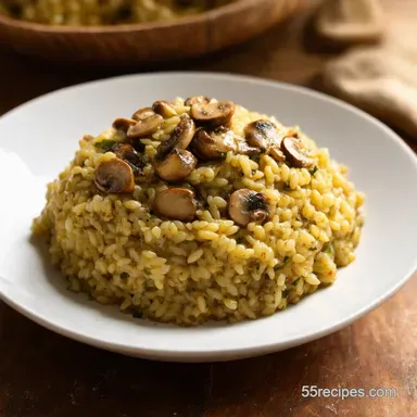 Mushroom Barley Risotto Recipe A Vegetarian Dream Recipe Card