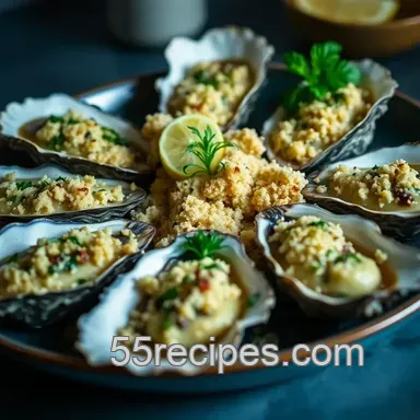 Heavenly Stuffed Oysters with Garlic Herb Butter &ndash; A Coastal Delight Recipe Card