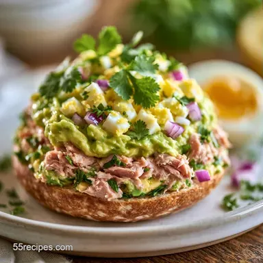 High Protein Tuna Avocado Salad: Creamy Recipe Card