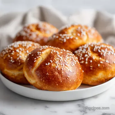 Hot Dog Pretzel Buns: Ready in 35 Min Recipe Card