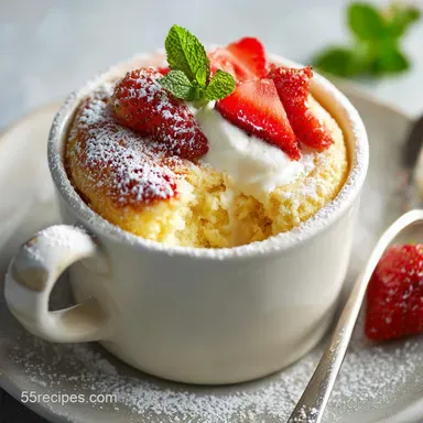 How To Cook Mug Cake in 3 Minutes Recipe Card