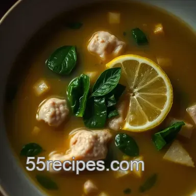 My Grandmother’s Lemon Spinach Ginger Chicken Soup: An Easy, Healing Bowl Recipe Card