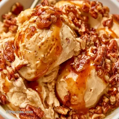 Maple Pecan Ice Cream for 8 Servings Recipe Card