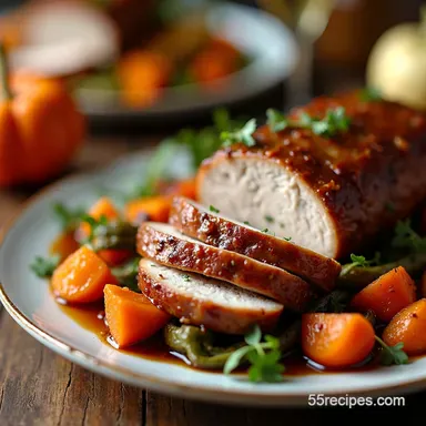 MapleBalsamic Glazed Pork Hearty Fall Dinner Recipe Recipe Card