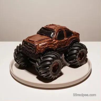 Monster Truck Cake for 15 Slices Recipe Card