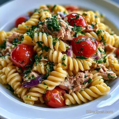 No Mayo Tuna Pasta Salad for 4 Servings