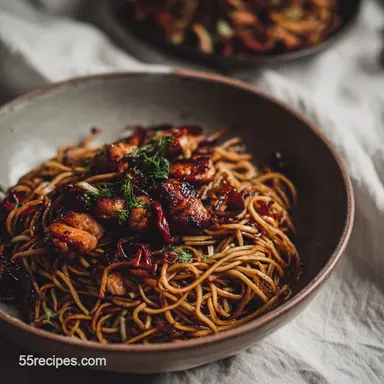 Nouilles Saut&eacute;es au Poulet Caram&eacute;lis&eacute; in 30 Minutes