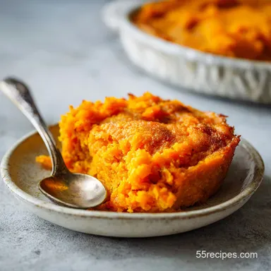 Old Fashioned Sweet Potato Pone Recipe for 12 Servings Recipe Card