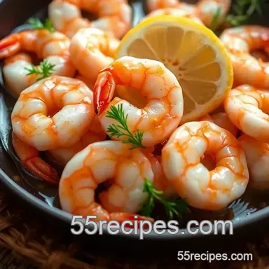 Perfectly Steamed Shrimp presentation